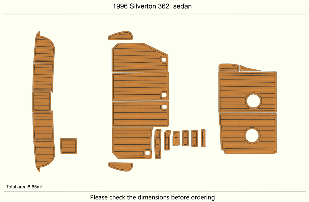 1993-1997 Silverton 362 sedan Cockpit Swim platform 1/4"6mm EVA foam faux floor