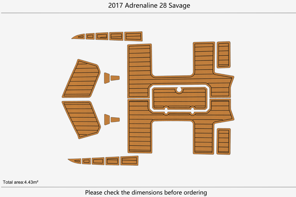 2017 Adrenaline 28 Savage Cockpit Swim Platform Pads 1/4" 6mm EVA deck floor