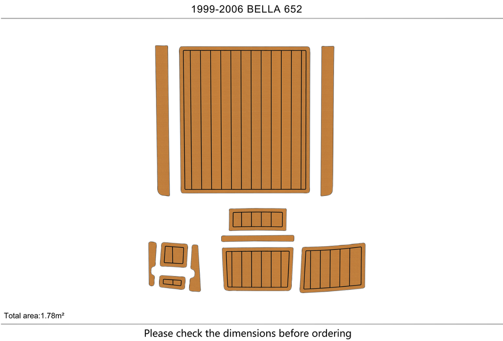 1999-2006 Bella 652 Marine teak deck EVA Foam Boat fuax foam mat flooring