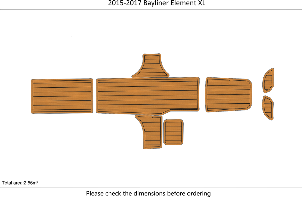2015-2017 Bayliner Element XL Cockpit Swim platform 1/4" 6mm EVA faux teak Floor
