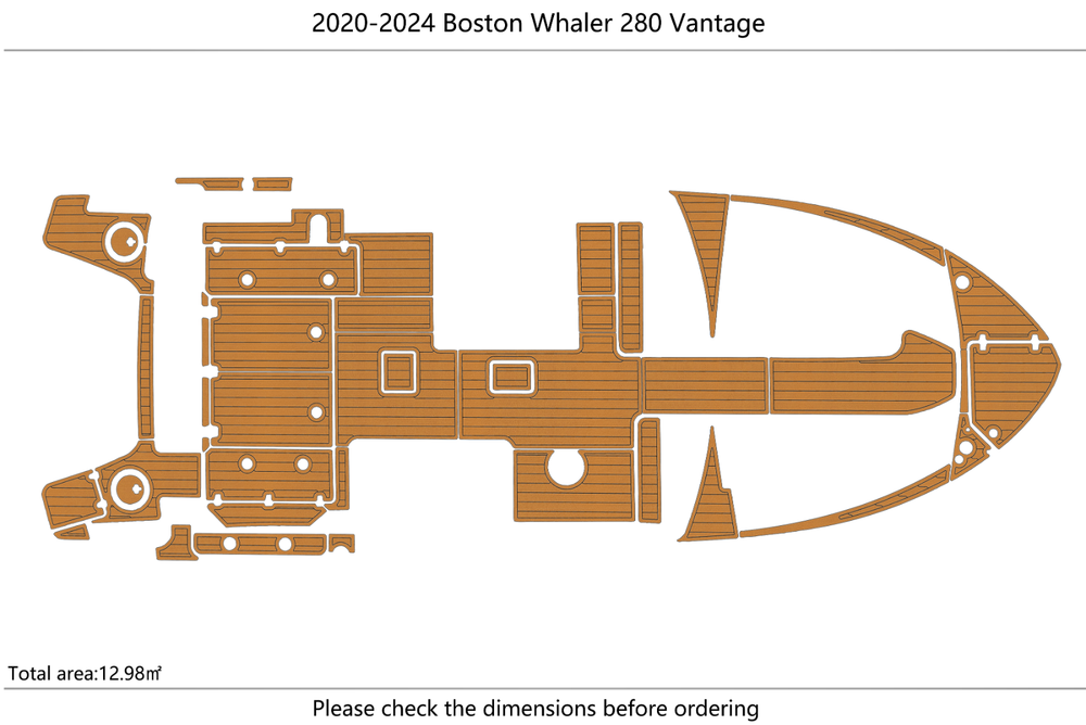 2020-2024 Boston Whaler 280 Montauk Cockpit BOW 1/4"6mm EVA foam floor