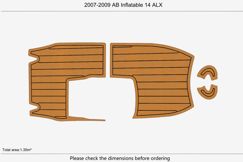 2007-2009 AB Inflatable 14 cockpit Pads 1/4" 6mm EVA Teak deck floor