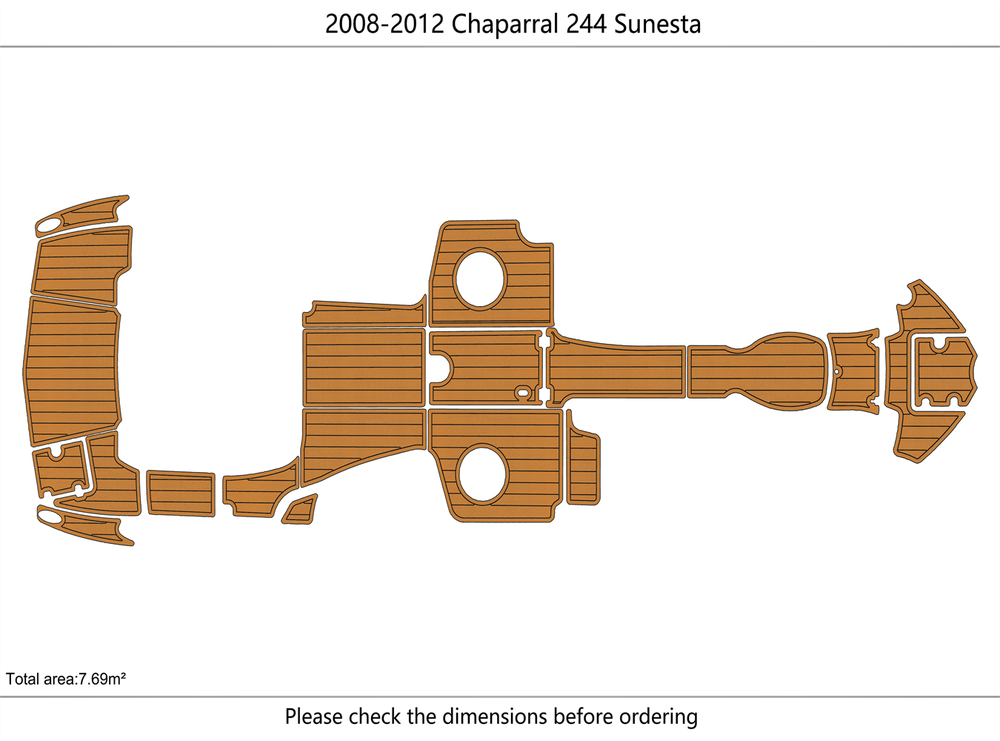 2008-2012 Chaparral 244 Sunesta Cockpit Swim platform BOW 1/4"6mm EVA foam floor