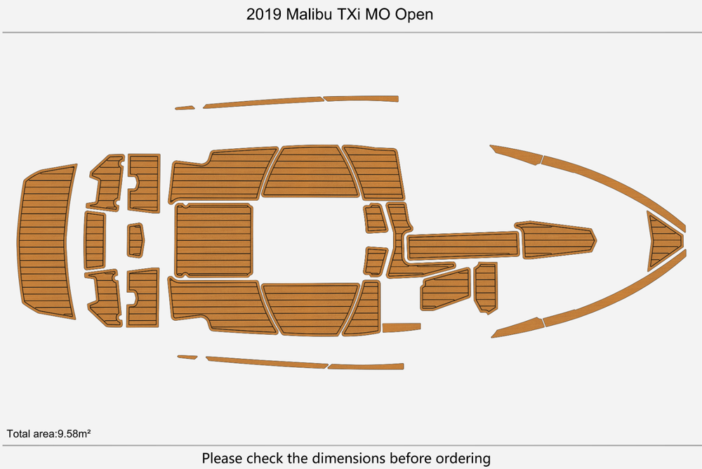 2019 Malibu TXi MO Open Deck Anti-slip mat Custom EVA faux teak marine flooring