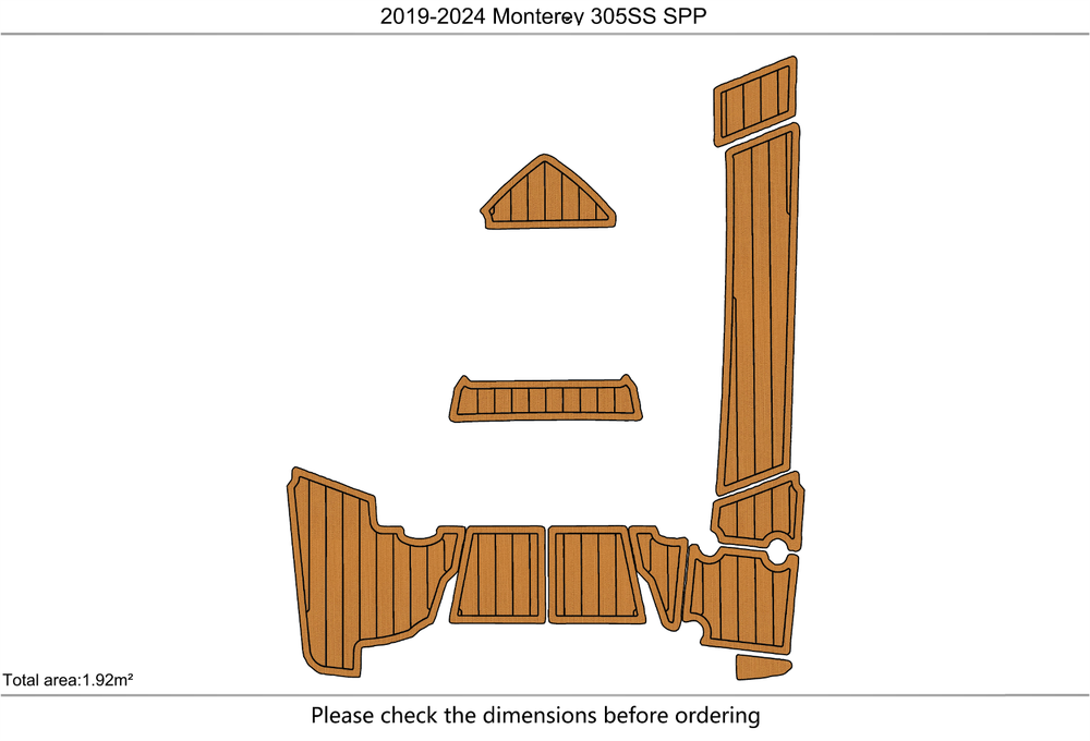 2019-2024 Monterey 305 SS SPP Swim platform 1/4"6mm EVA Foam faux floor