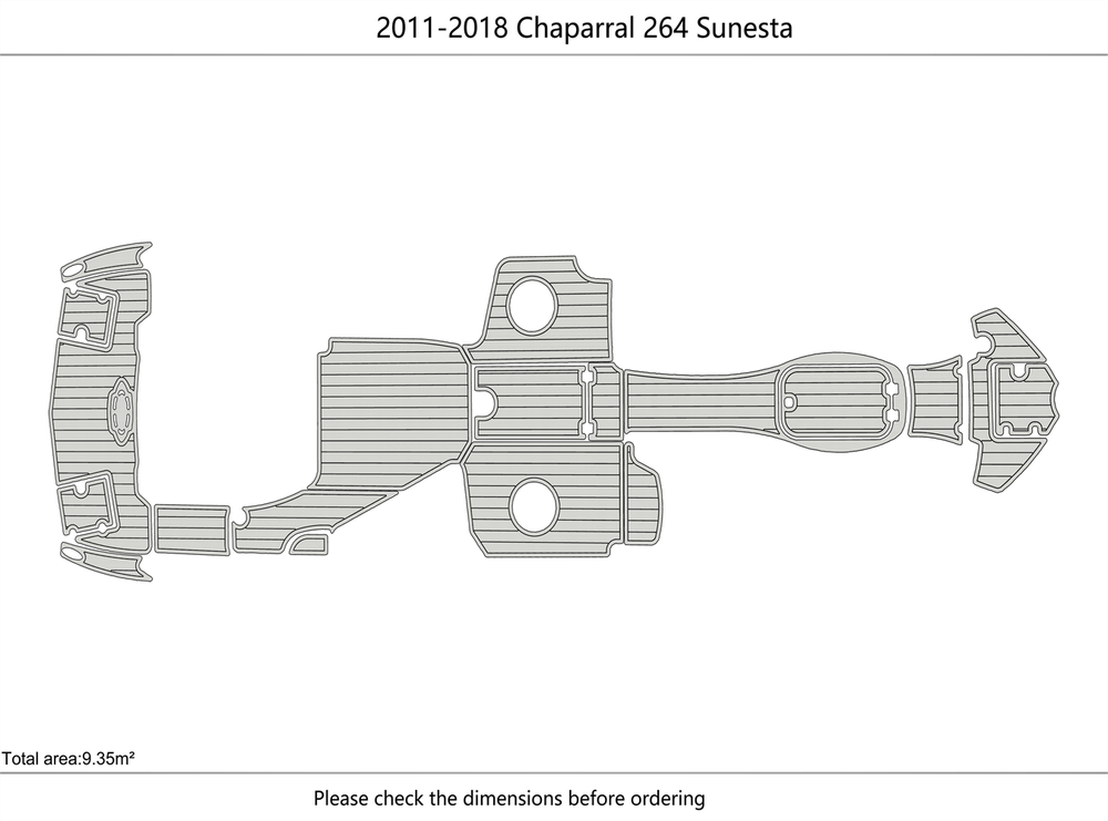 2011-2018 Chaparral 264 Sunesta Cockpit Swim platform bow 1/4"6mm EVA foam floor