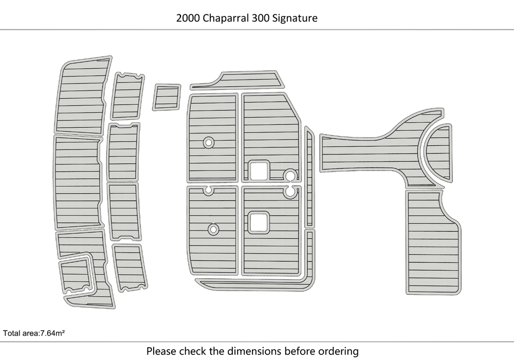1998-2002 Chaparral 300 Signature Cockpit Swim platform 1/4"6mm EVA foam floor