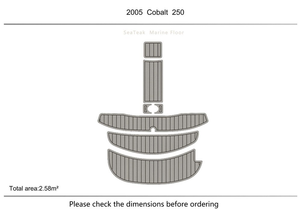 2005-2007 COBALT 250 swimming platform 6mm mat EVA Faux teak deck floor