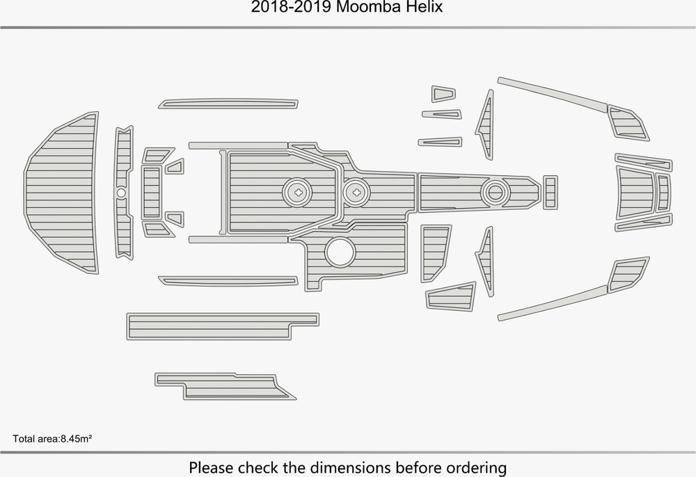 2018-2019 Moomba Helix Anti-slip mat Custom EVA faux teak marine deck flooring
