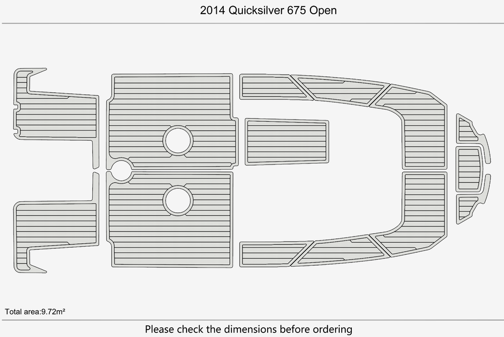 2014 Quicksilver 675 Open Marine teak deck EVA Foam Boat flooring