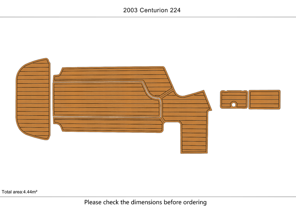 2003 Centurion 224 Cockpit Swim platform 1/4"6mm EVA foam faux mat floor