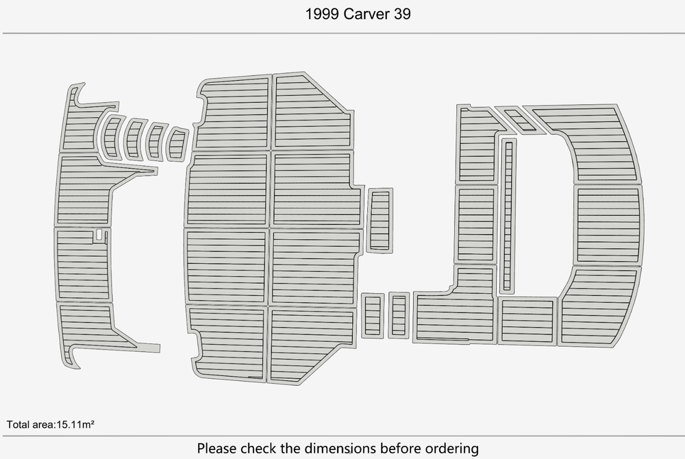 1999 Carver 39 Cockpit Swim platform 1/4"6mm EVA Foam carpet marine faux floor