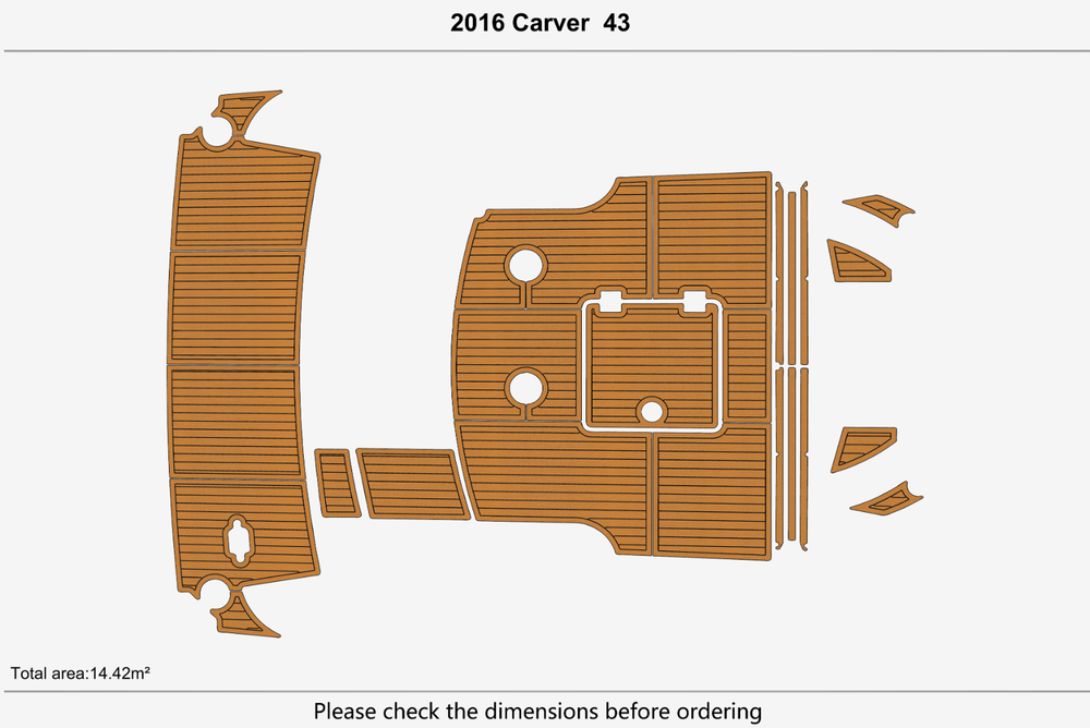 2016 Carver 43 Cockpit Swim platform 1/4"6mm EVA Foam carpet marine floor