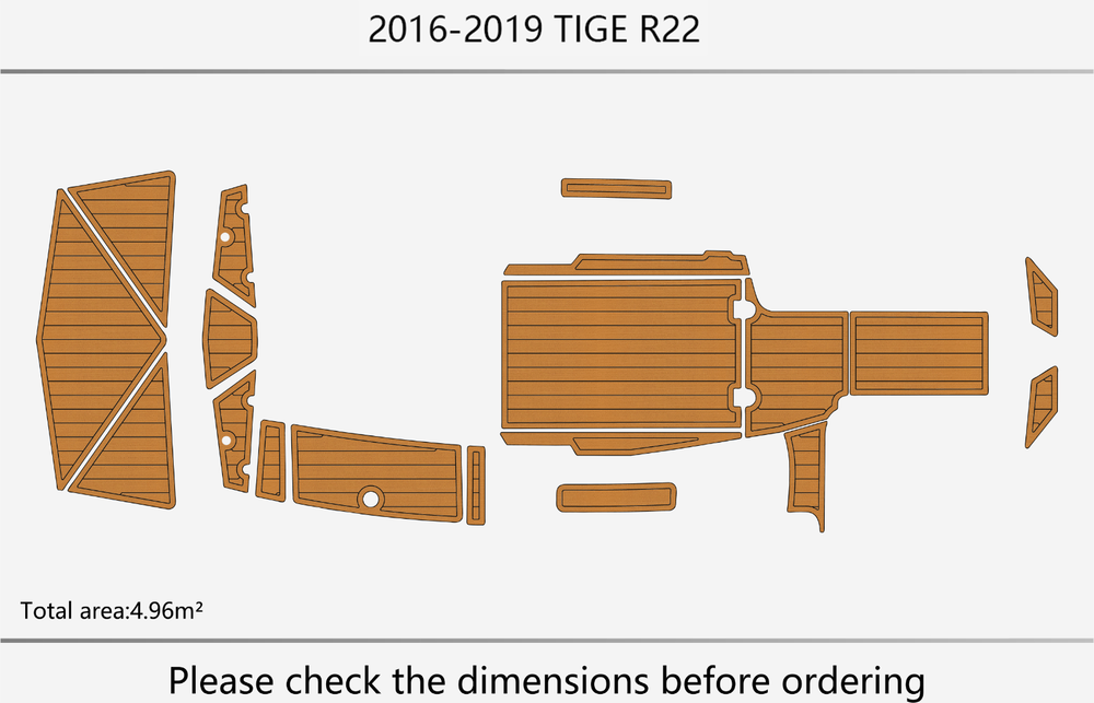 2016-2019 TIGE R22 Cockpit Swim platform 1/4"6mm EVA foam faux floor