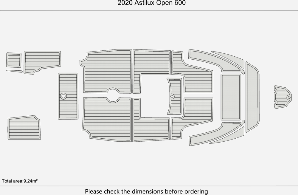 2020 Astilux Open 600 Marine teak deck seadek EVA Foam Boat flooring