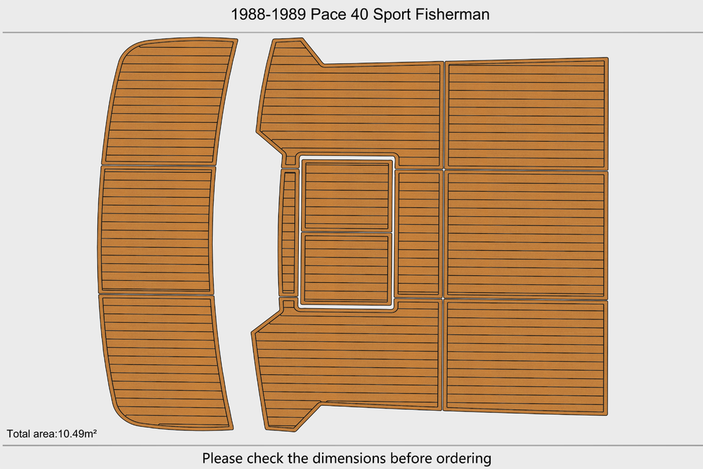1988-1989 Pace 40 Sport Fisherman Cockpit Swim platform 1/4"6mm EVA Foam floor