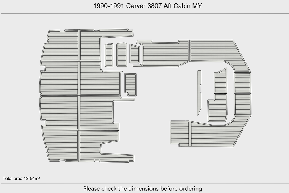 1990-1991 Carver 3807 Aft Cabin MY Cockpit 1/4"6mm EVA Foam carpet marine floor