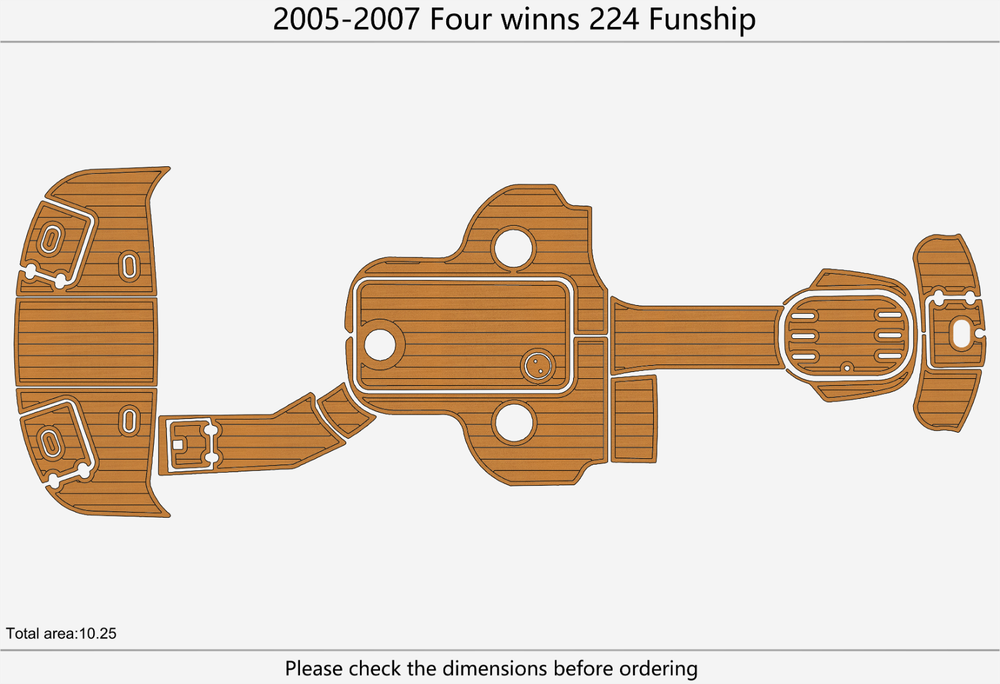 2005-2007 Four winns 224 Funship 1/4" 6mm EVA foam faux Carpet marine floor