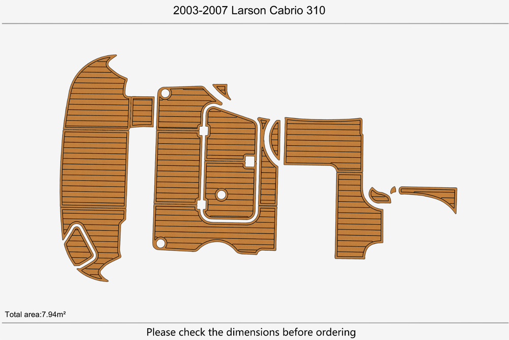 2003-2007 Larson Cabrio 310 Cockpit Swim platform 1/4"6mm EVA Foam faux floor