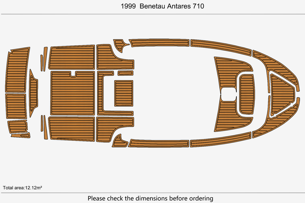 1999 Beneteau Antares 710 Anti-slip mat Custom EVA teak marine deck flooring