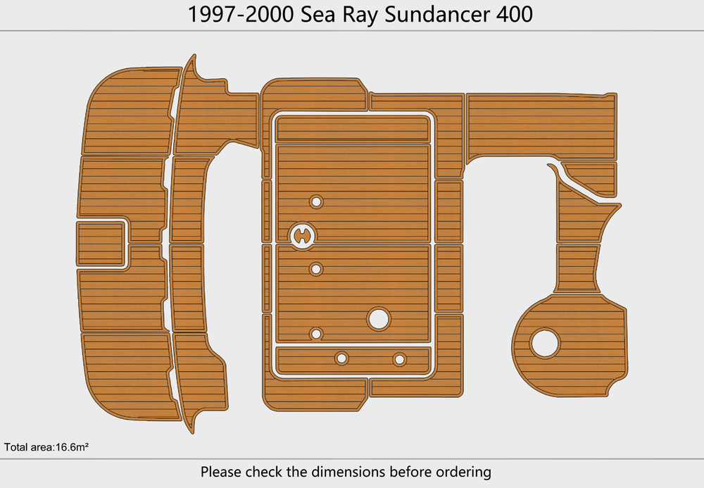 1997-2000 Sea Ray 400 Sundancer Cockpit Swim platform 1/4"6mm EVA foam Mat floor