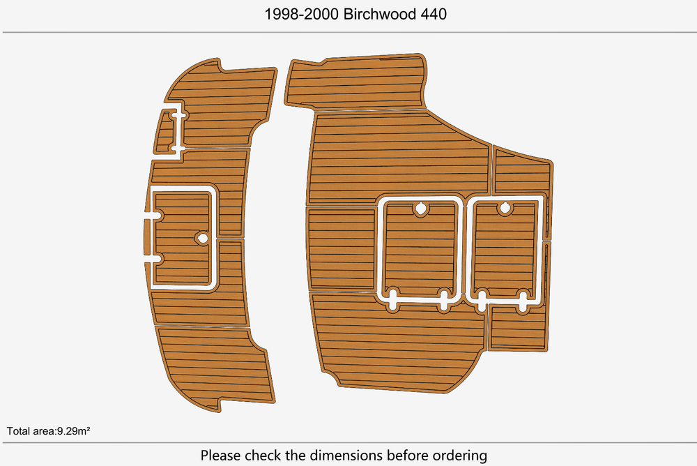 1998-2000 Birchwood 440 Cockpit Swim platform 1/4" 6mm EVA Teak deck floor