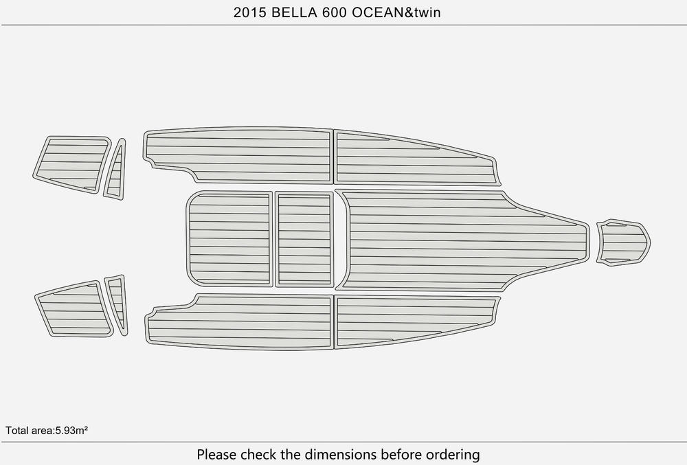 2015 Bella 600 OCEAN&twin Marine teak deck EVA Foam Boat fuax foam flooring