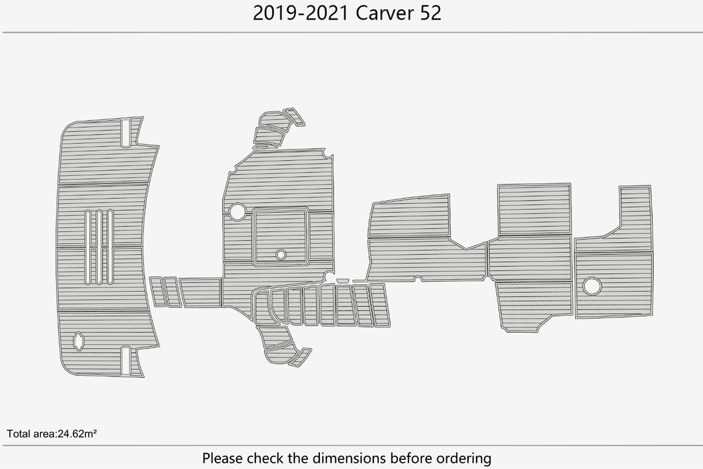 2019-2021 Carver 52 Anti-slip mat Custom EVA teak marine deck flooring