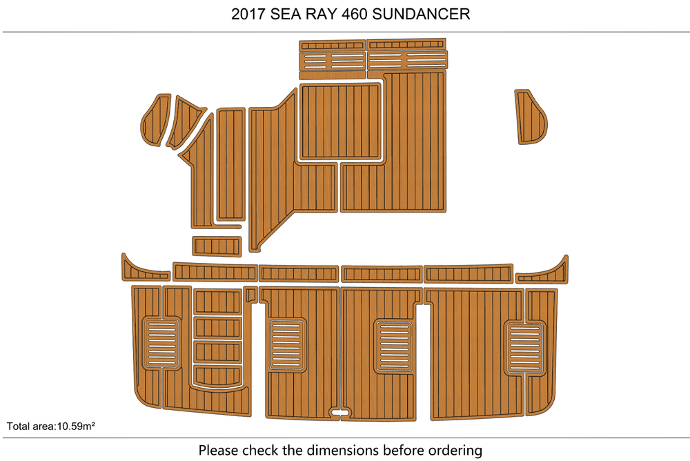 2017 SEA RAY 460 SUNDANCER Cockpit Swim platform 1/4"6mm EVA floor