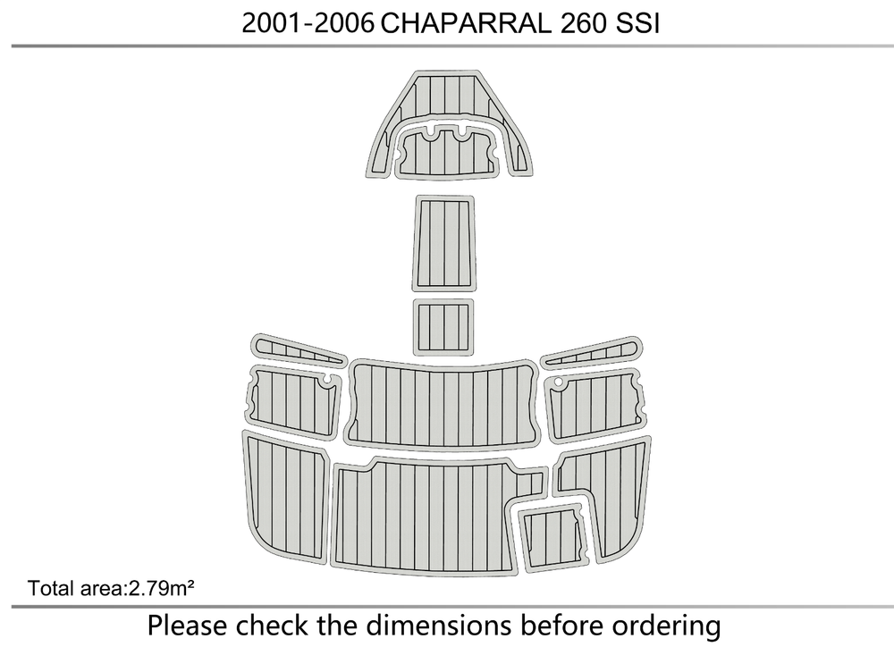2001-2006 CHAPARRAL 260 SSI Swim platform 1/4"6mm EVA foam faux mat floor