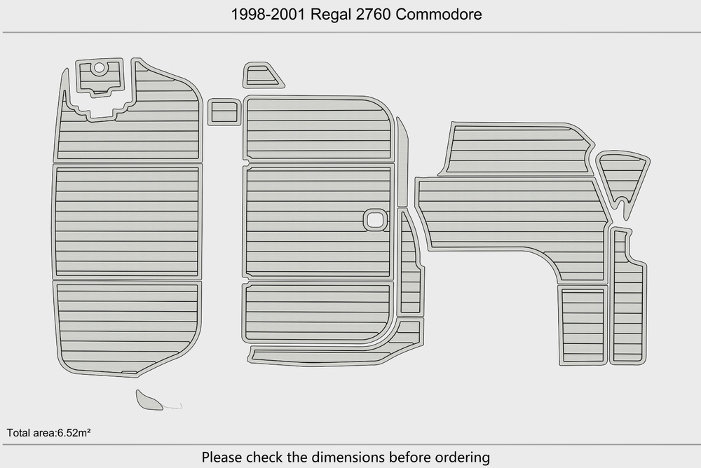 1998-2001 Regal 2760 Commodore Cockpit Swim platform 1/4" 6mm EVA faux mat Floor