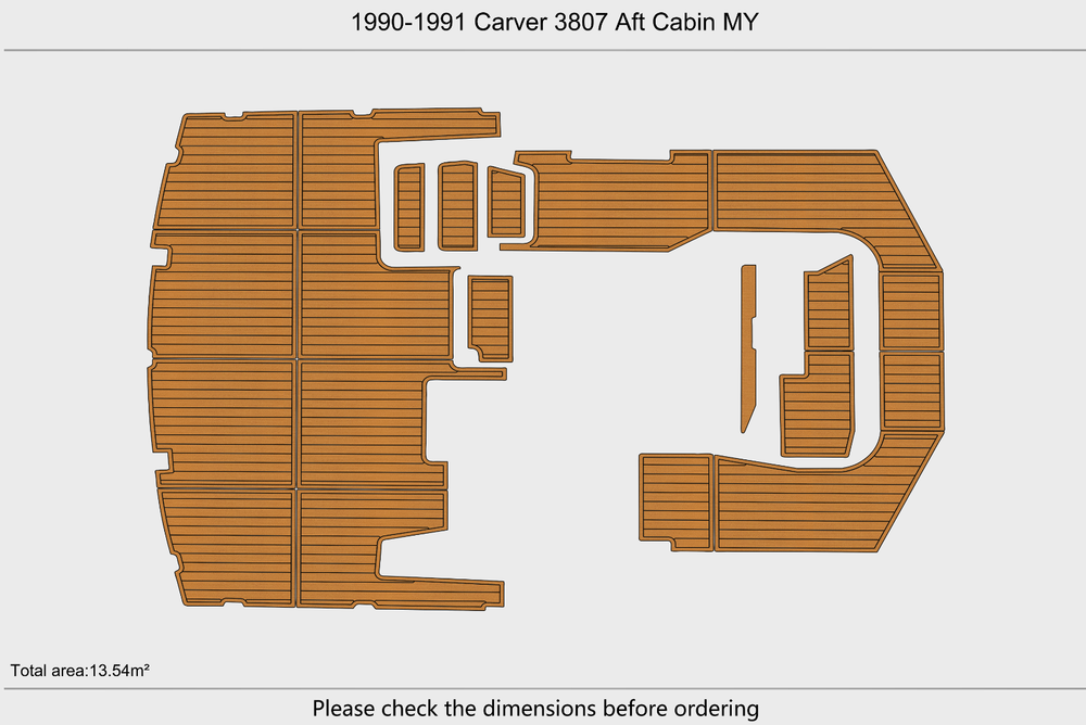 1990-1991 Carver 3807 Aft Cabin MY Cockpit 1/4"6mm EVA Foam carpet marine floor