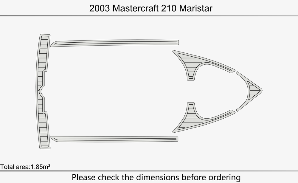 2003 Mastercraft 210 Maristar Anti-slip mat Custom EVA faux teak marine flooring
