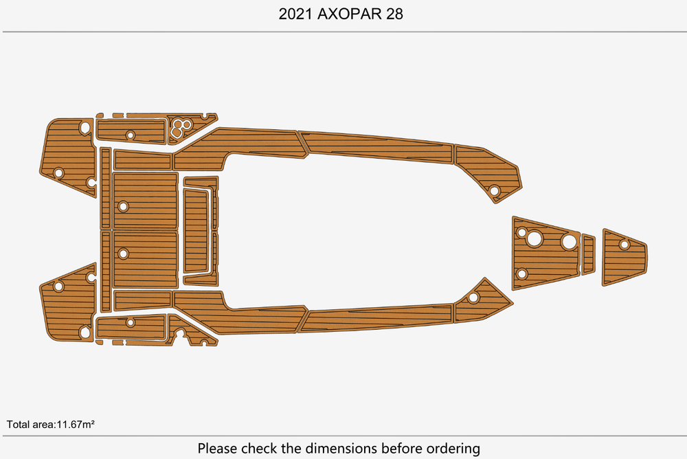 2021 Axopar 28 Cockpit Swim platform 1/4"6mm EVA Foam floor