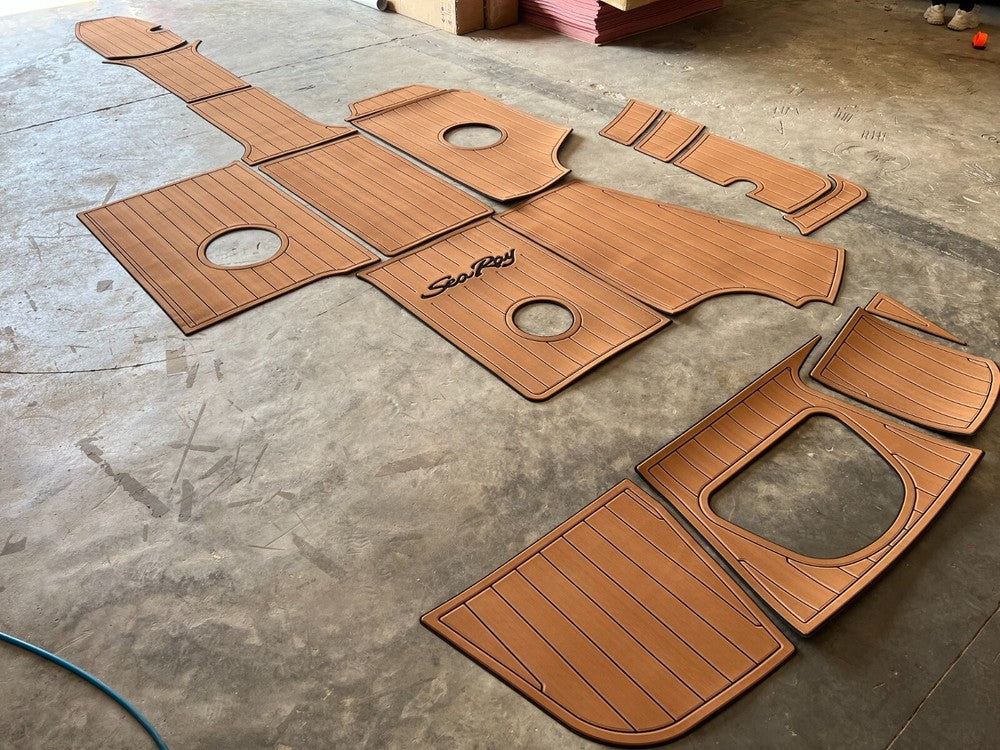 2010-2015 sea ray sundeck 260 cockpit Swim Platform Pads 6mm Teak Decking