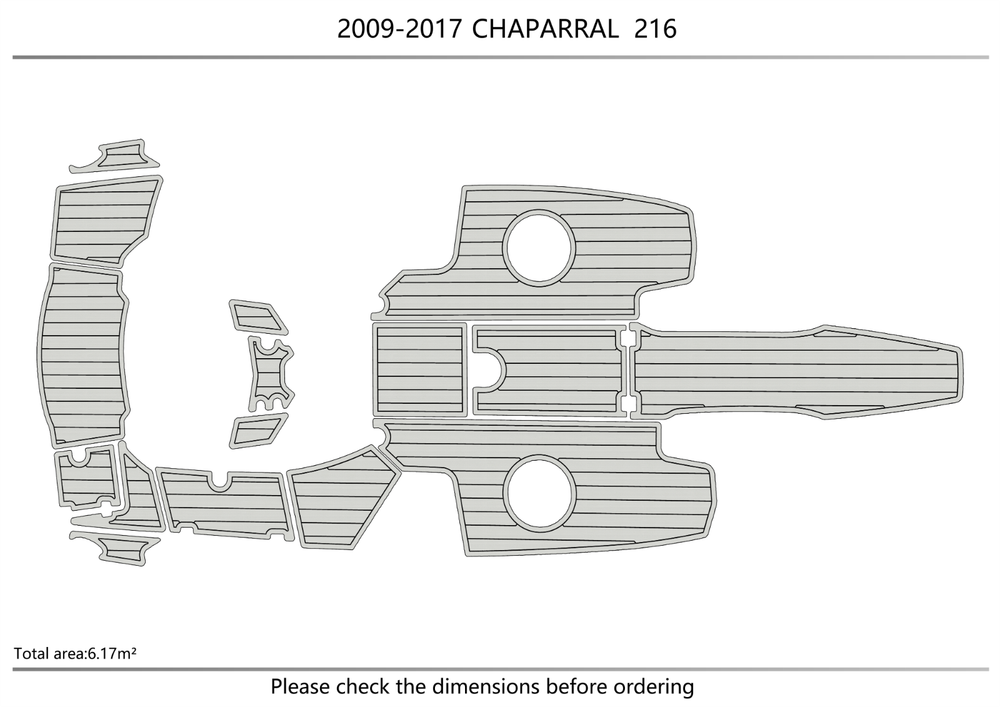 2019-2020 CHAPARRAL 216 Cockpit Swim platform Bow1/4"6mm EVA foam faux floor