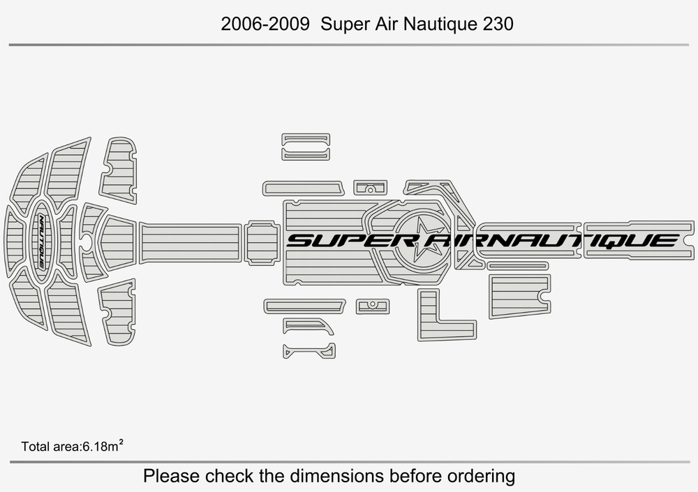 2006-2009 Nautique 230 Super Air Anti-slip Custom EVA faux teak marine flooring