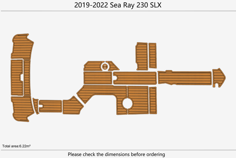 2019-2022 Sea Ray 230 SLX Cockpit Swim platform 1/4"6mm EVA Foam floor