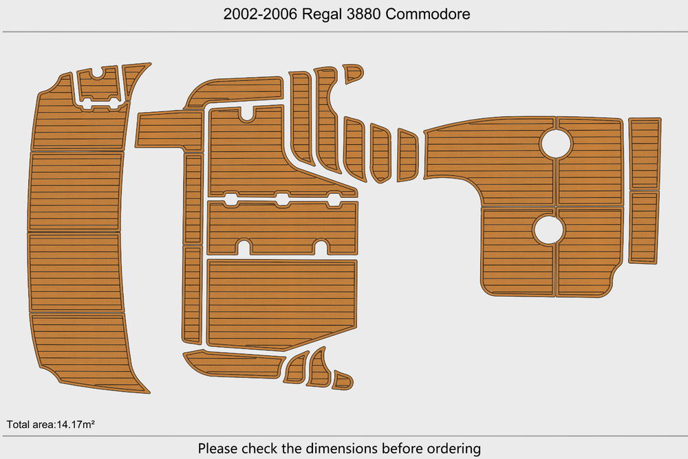 2002-2006 Regal 3880 Commodore Cockpit Swim platform 1/4"6mm EVA foam floor
