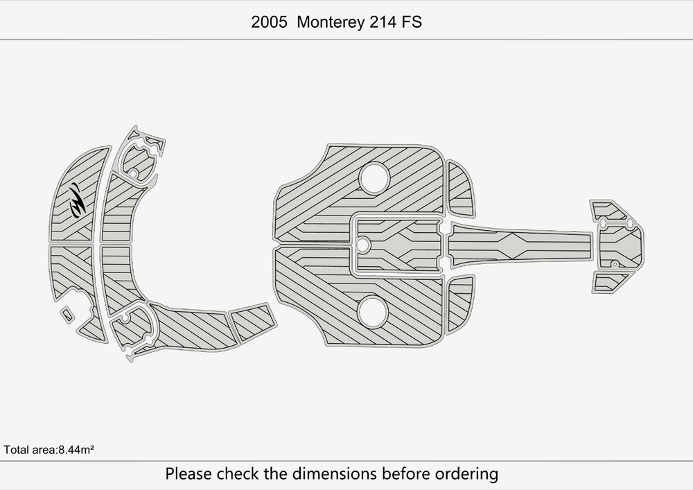 2005 Monterey 214 FS Anti-slip mat Custom EVA faux teak marine deck flooring