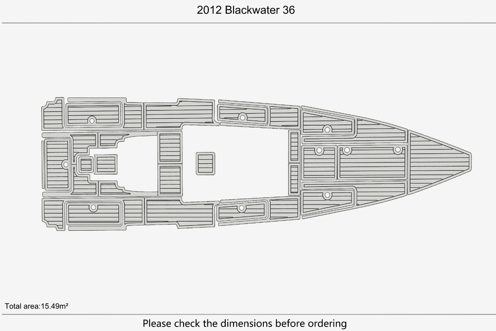 2012 Blackwater 36 Anti-slip mat Custom EVA teak marine deck flooring