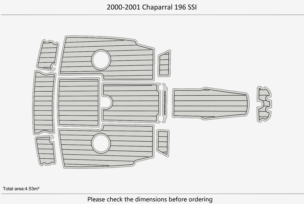 2000-2001 Chaparral 196 SSI Anti-slip mat Custom EVA teak marine deck flooring