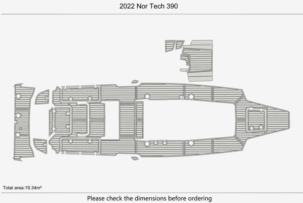 2022 Nor Tech 390 Anti-slip mat Custom EVA faux teak marine deck flooring