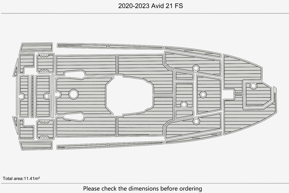 2020-2023 Avid 21 FS Cockpit Pads 1/4" 6mm EVA Teak deck floor