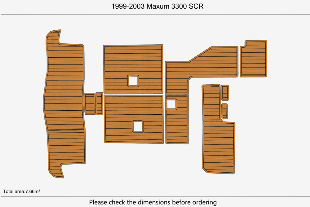 1999-2003 Maxum 3300 SCR Cockpit Swim platform 1/4"6mm EVA Foam faux mat floor