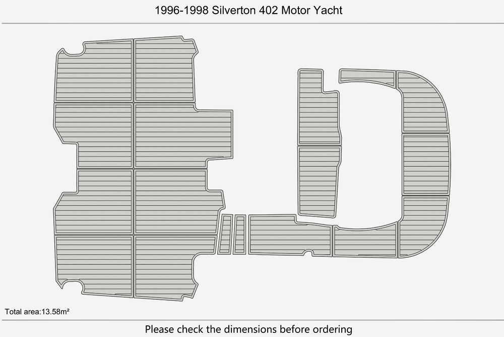 1996-1998 Silverton 402 Motor Yacht Cockpit 1/4"6mm EVA Foam faux mat floor