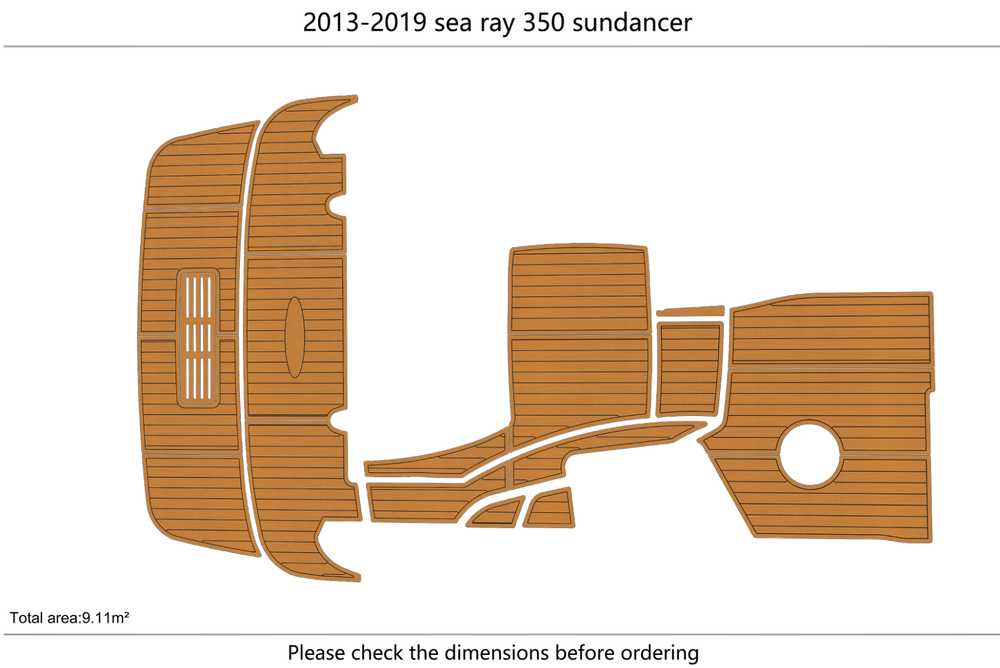 2013-2019 Sea Ray 350 sundancer Cockpit Swim platform 1/4"6mm EVA foam mat floor