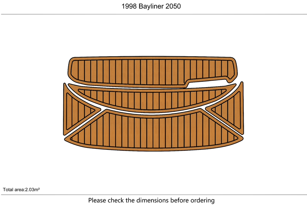 1998 Bayliner 2050 Anti-slip mat Custom EVA faux teak marine deck flooring