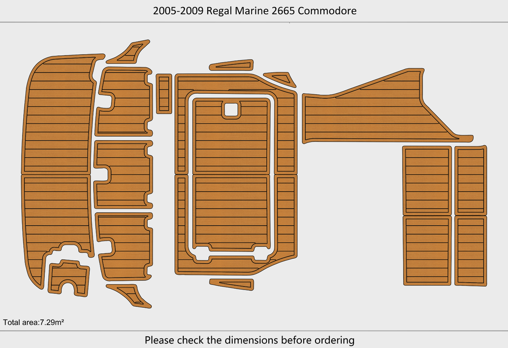 2005-2009 Regal 2665 Commodore Cockpit Swim platform 1/4"6mm EVA foam faux floor