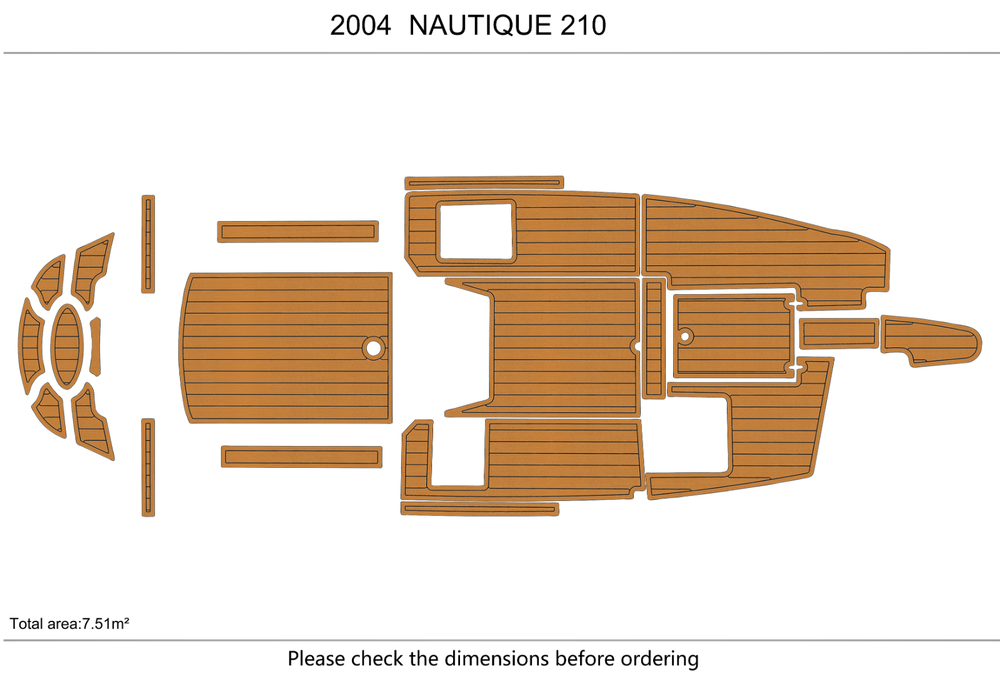 2004 NAUTIQUE 210 Cockpit Swim platform 1/4"6mm EVA Faux foam floor